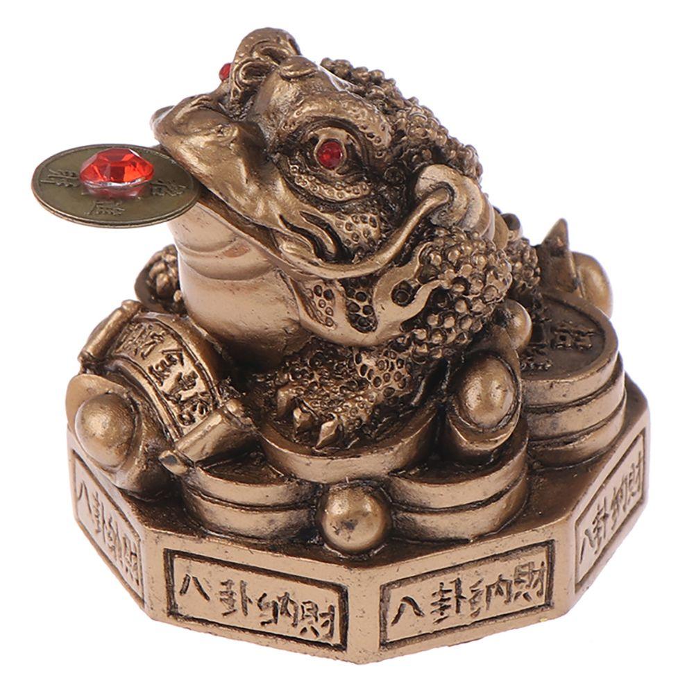 

Luck Housewarming Gifts Golden Chinese Golden Frog Toad Statue Feng Shui Toad Desktop Decoration bronze-2