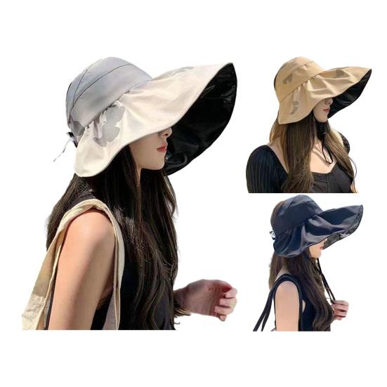 Bucket Hat Empty Top Sun Protection UPF50+ Wide Brim Summer Hat Women Lightweight Foldable Outdoor Travel Hat