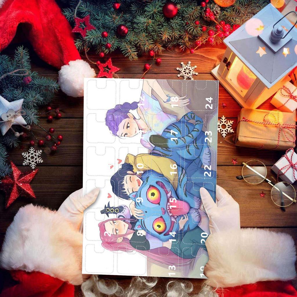 Adventní kalendář obsahuje 24 adventních kalendářů, odpočítávací kalendář a překvapivá sběratelská předměty.