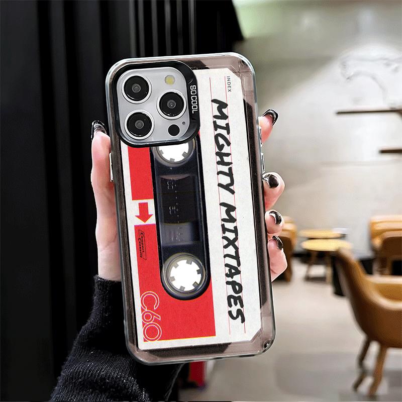 Vintage 90S Cassette Tape Pattern Soft Phone Case for iPhone 15 16 17 Pro Max 17Air 16E 14 Plus 13 12 Mini Shockproof Cover Back