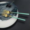 Portable Food Dinnerware Cutlery Set 304 Stainless Steel Table Knife Spoon Fork Dinner Set Green Gold Tableware Set