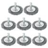 Uxcell Drill Wire Abrasive Wire Wheel with Hex Carbon Steel Cup Coarse Drill Attachment for Rust and Paint Removal Bristles, 8-Pack, 2" Diameter, 1/4"