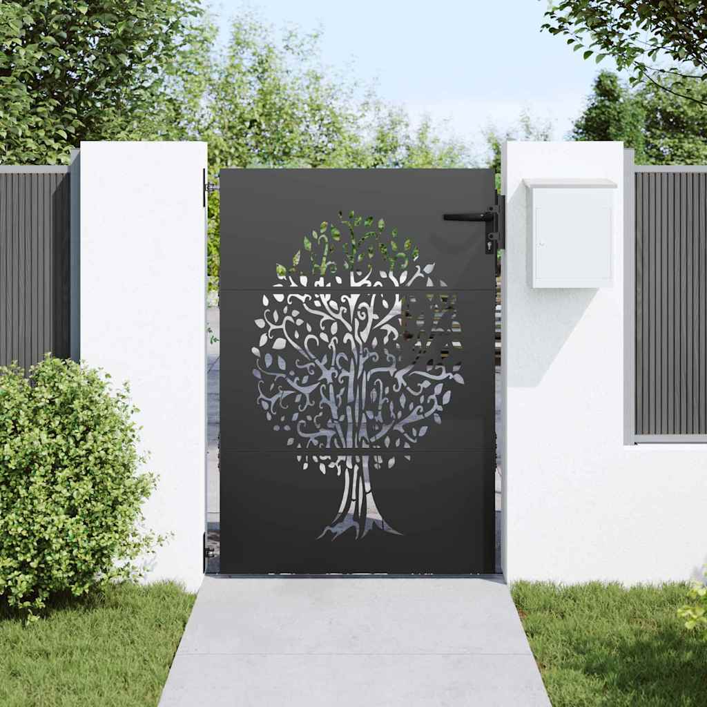 Garden Gate Black 85 X 125 Cm Powder Coated Steel