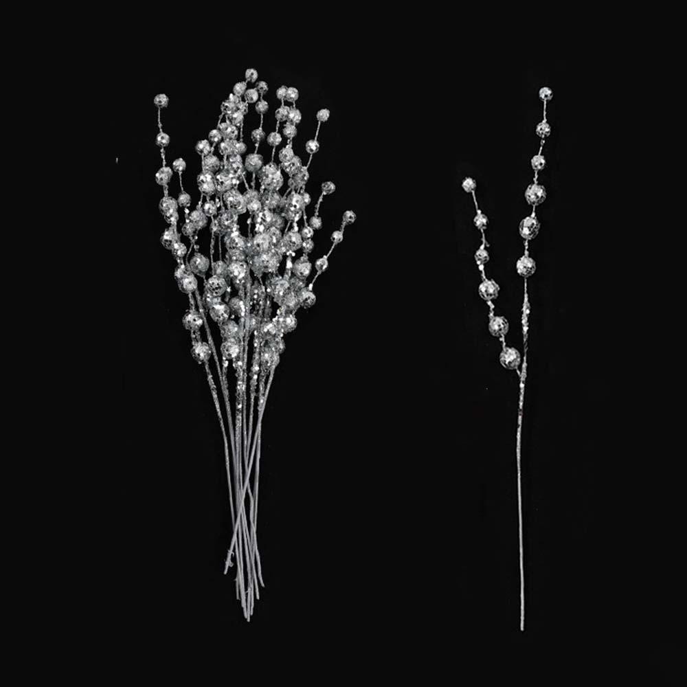 10PCS Sequins Artificial Christmas Glitter Branches  Wedding Party Supplies