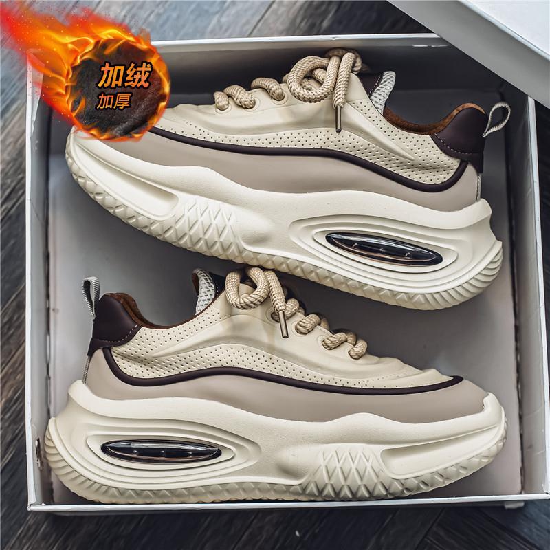 

Cotton men s shoes autumn trendy brand advanced sense youth casual running sports air cushion heightening versatile dad trendy shoes 44