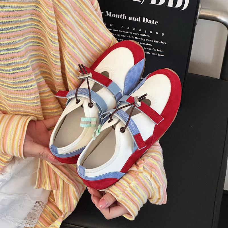 Scarpe Mary Jane con Velcro da donna primavera ed estate nuove in pelle traforata scarpe da ginnastica tedesche bocca bassa non stancano i piedi scarpe casual