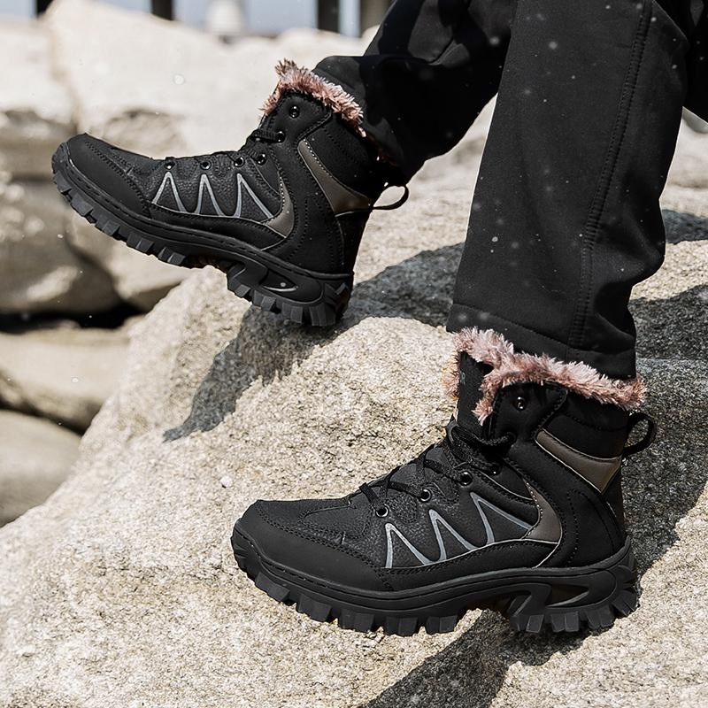 Осень/Зима Большие размеры Высокие зимние ботинки Водонепроницаемые уличные ботинки — фото 14