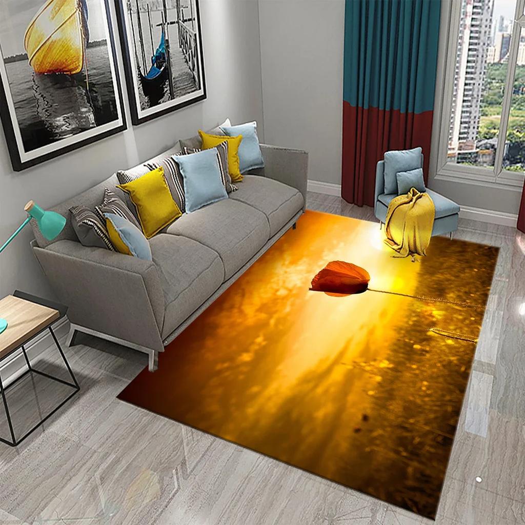 3D Flowers In The Morning Light Carpet for Kids Play Crawling Mat Boys Girl Bedroom Bedside Decor Floor Rug Living Room Carpet