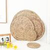 1Pcs Pot Mats Handwoven Rattan Placemats Round Heat Insulation Mats Natural Woven Table Mats For Dining Home Wedding Decor