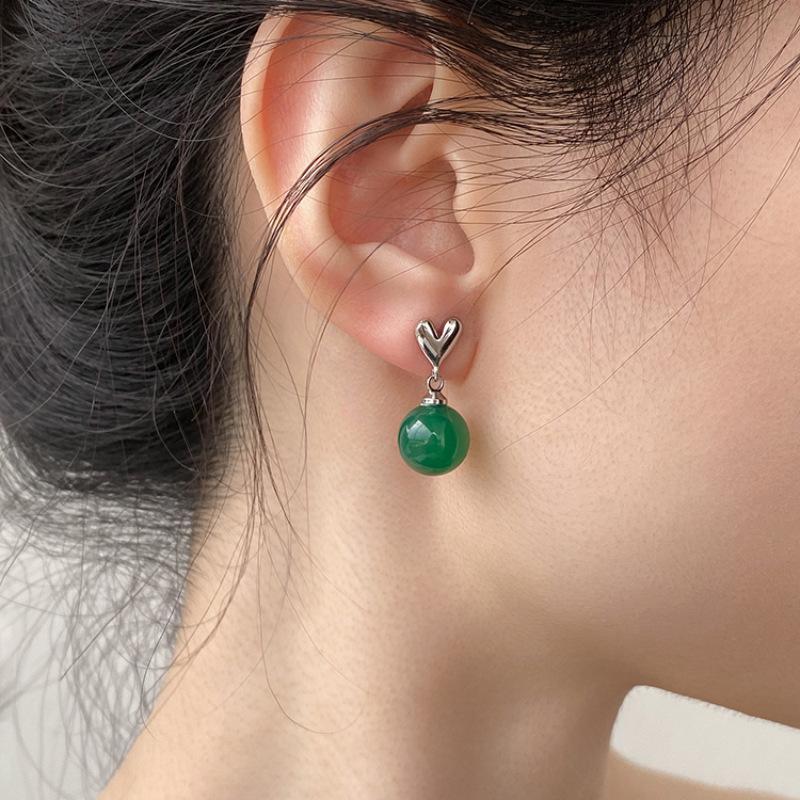 925 Silver Drop Earrings Hoop Pearl Leaf Vintage Irregular For Women Girl Gift Fashion Jewelry Dropship