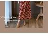 Women's Elegant French Floral Pleated Strappy Dress - Summer High Waist A-line Long Skirt