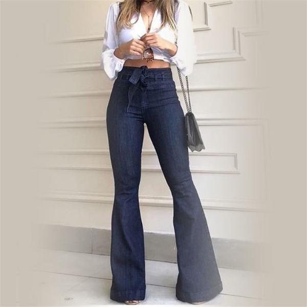 2021 NUEVO Encaje de moda para mujer Jeans de cintura alta High Stretch  Skinny Wide Leg Pants para mujer Talla S-3XL comprar a buen precio —  entrega gratuita, reseñas reales con fotos —