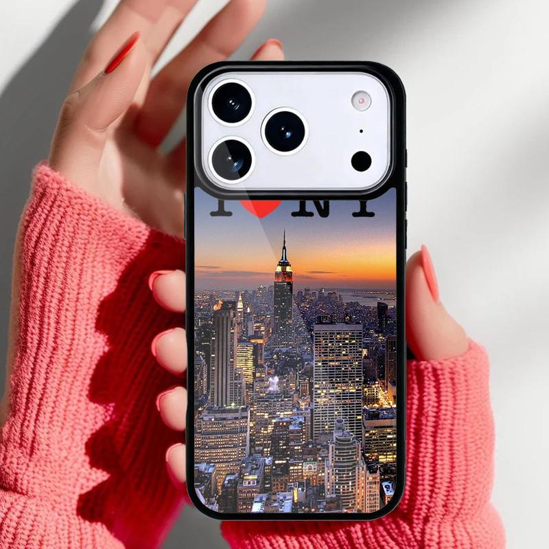 Dark Night New York City Phone Case for iPhone 17 16 15 14 13 Pro Max Back Cover for 12 11 Pro Coque