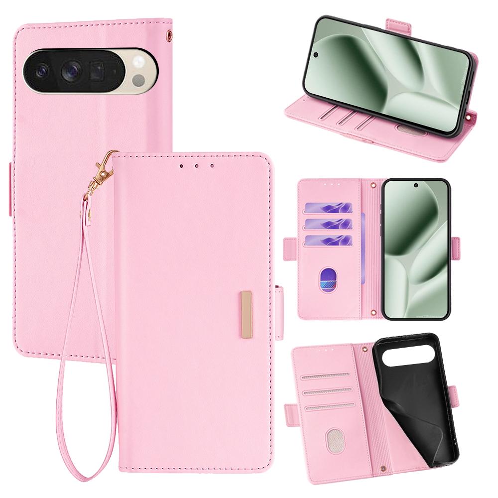 For Google Pixel 10 Case RFID Blocking Wallet PU Leather Phone Cover with Wrist Strap