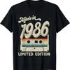 Unisex Streetwear Tee Shirt Short Sleeve Unisex Loose Clothing 40 Years Old Vintage Born In 1986 Funny 40th Birthday Gifts T Shirts