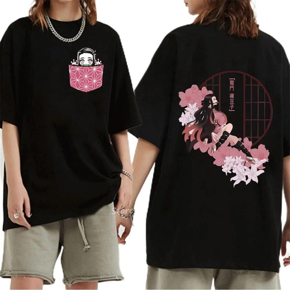Demon Slayer Kamado Nezuko Anime Manga T-Shirt Tee Costumes Cotton Cotton XL