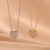 ZAKOL Shiny Micro-set Zircon Heart Necklace for Women Girls Cute Minimalist Fashion Anti-allergic Choker Neck Accessories