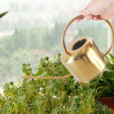 1300ml Watering Can Gold Color Stainless Steel Pot Long Spout Home Plant Pot Bottle Watering Device Meaty Bonsai Garden Tool