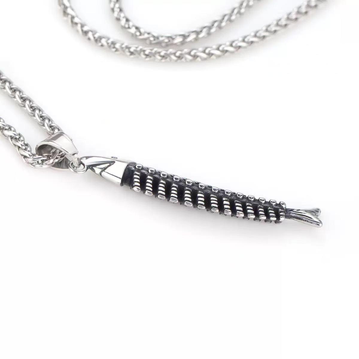 

Винтажная хип-хоп титановая сталь кулон ожерелье для мужчин и женщин