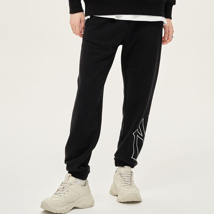 New MLB Base Logo Knitted Sweatpants Unisex Black 3ATPB0214-50BKS
