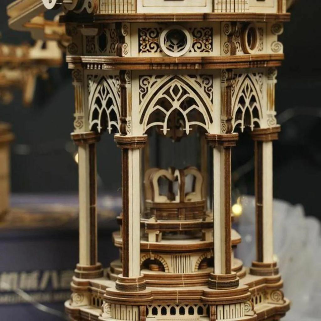 ROBOTIME AMK61 Gear Driven Victorian Lantern 3D Wooden Model Building Kit