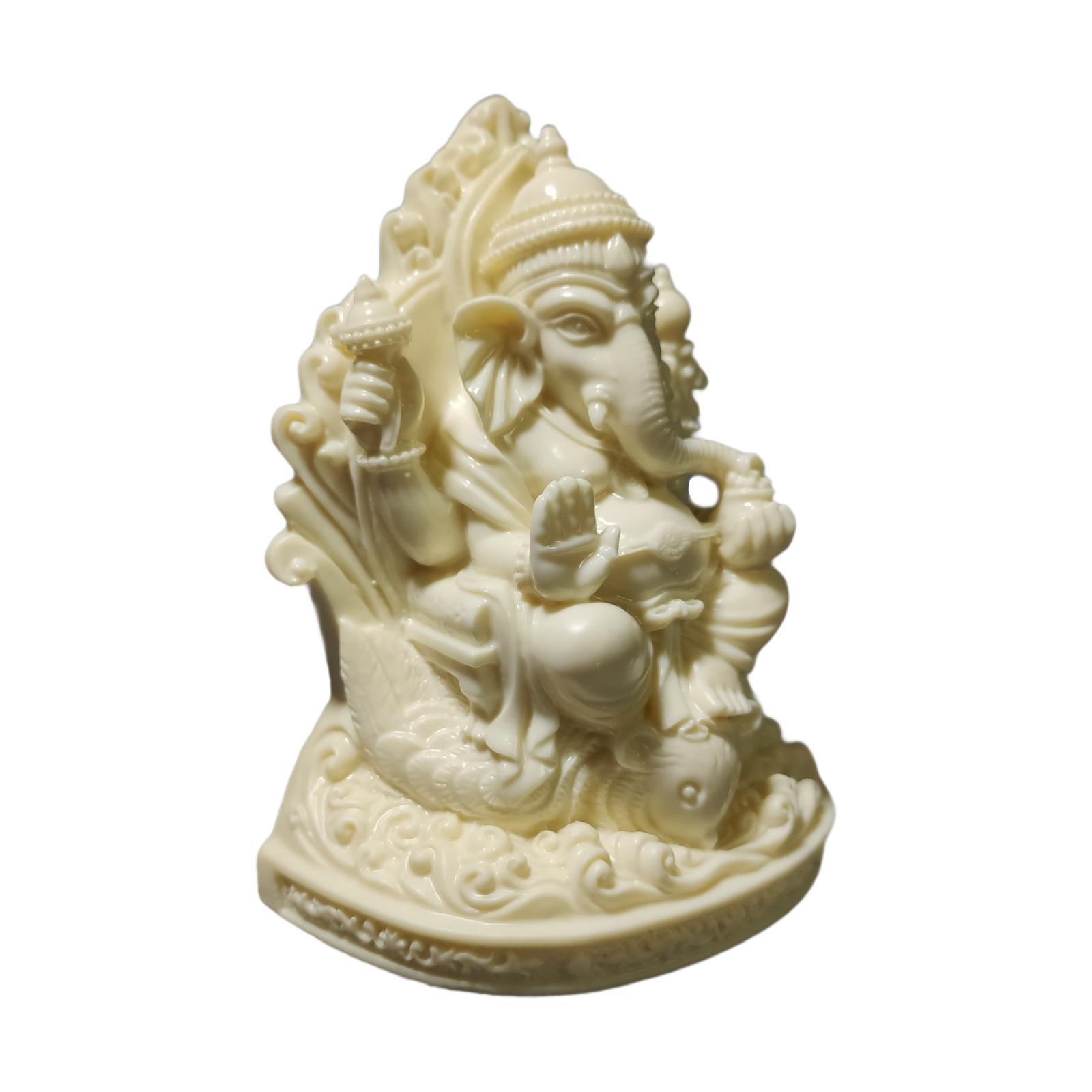 

Ganesha Statue Elephant Buddha Statue Religious Buddhism Crafts God Ganesh Figurine for Garden Living Room Party Farmhouse Car