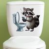 Funny Turtle, Penguin, Rabbit, Bear, Raccoon Animal Toilet Stickers, Bathroom Toilet Seat Stickers, Wall Stickers