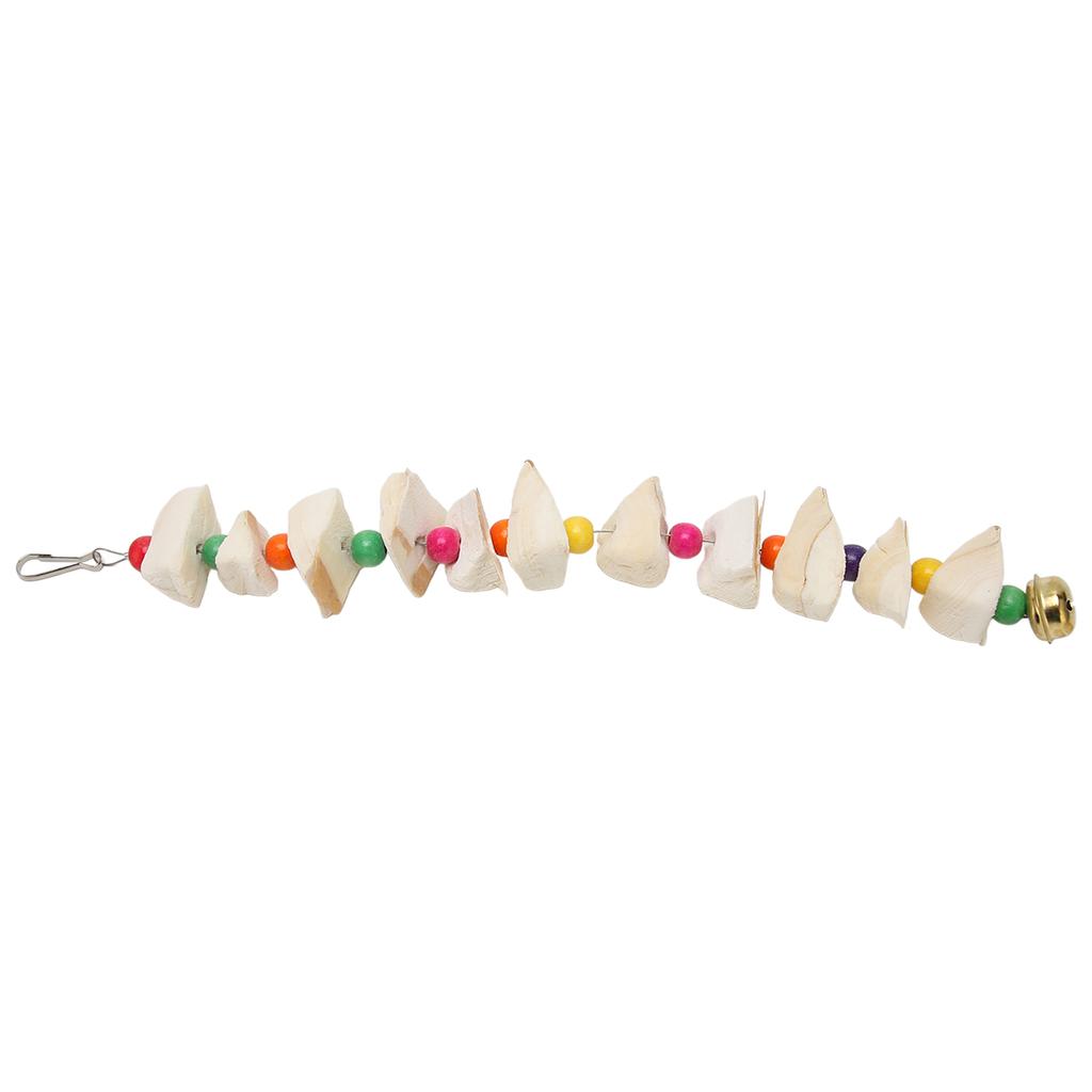 Bird Chewing Toys Colorful Natural Calcium Supplement Teeth Grinding Parrot Cuttlebone Chew Toy with Bell XL