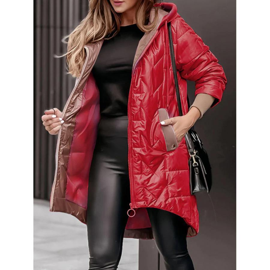 Herbst Winter Neue Mode Kapuzenpullover Locker Langarm Einfarbig Reißverschluss Baumwolle M Baumwolljacke Mantel