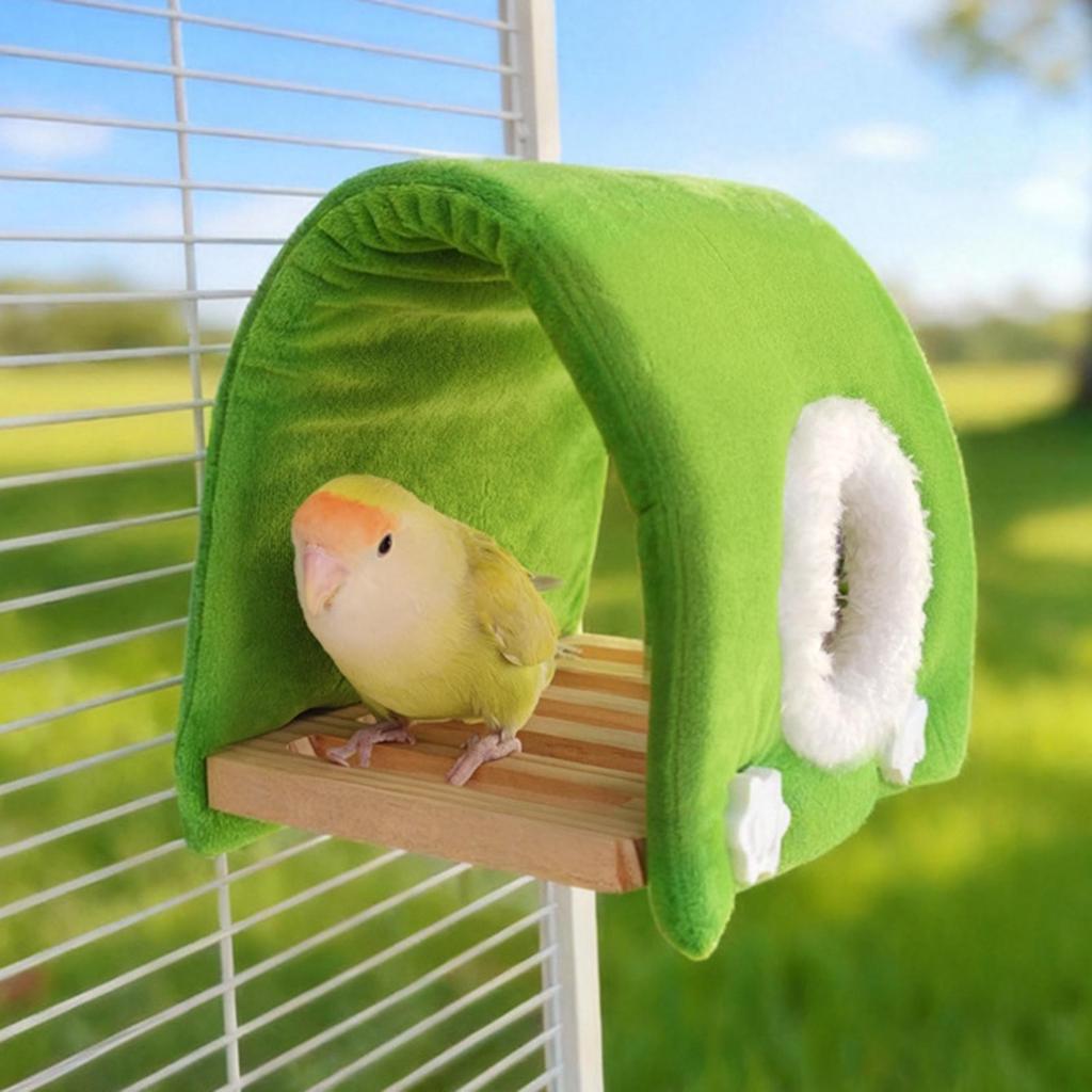 Winter Warm Vogelnest Dekorativ Hohl Vogelkäfig Zubehör Papageienbett Papageien Schlafnest Versteck für Wellensittiche Kleintier