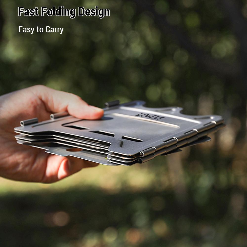 Outdoor Mini Fire Pits Foldable Ti Bonfire Stove Hinge Wood Burning Stove for Camping Hiking