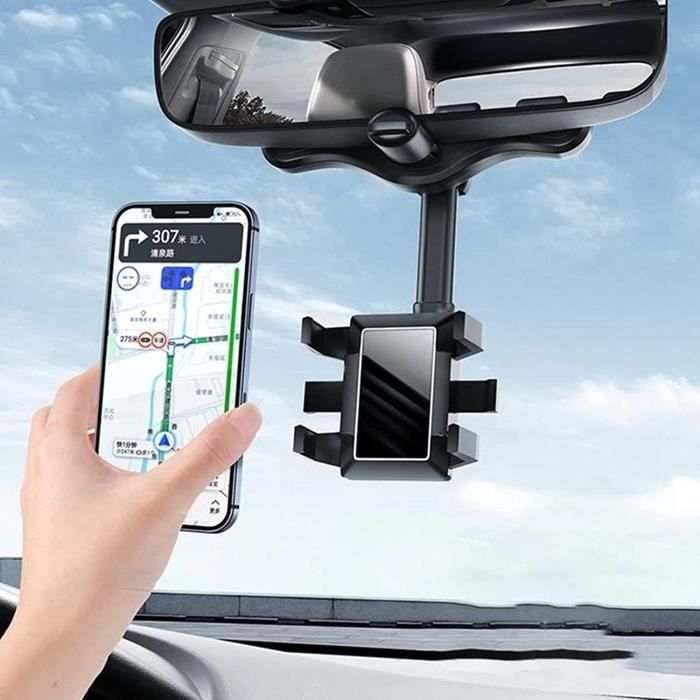 Car Rearview Mirror Phone Holder Rotatable And Retractable Multifunctional Rearview Mirror Mounts For Car Pou[u1920]