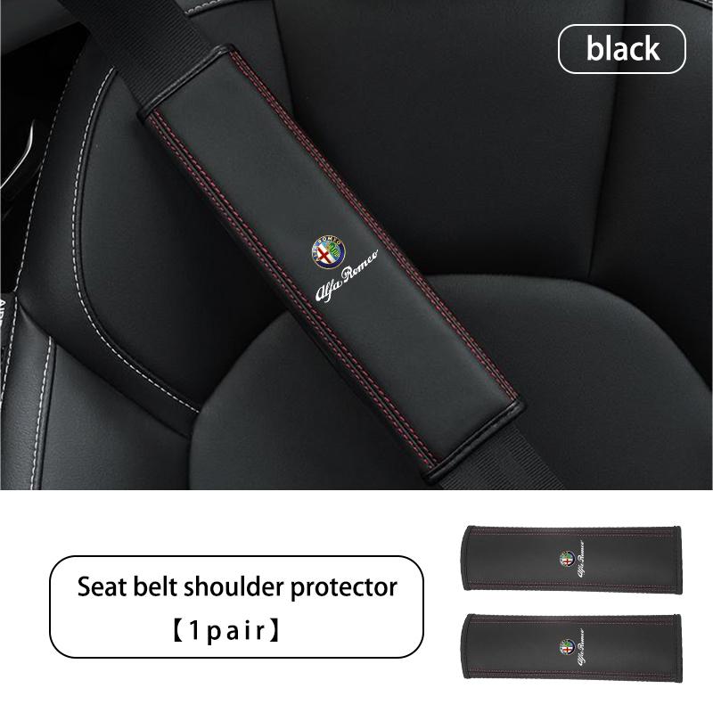 2026 Hot Alfa Romeo Adjustable Car Logo Seat Belt Cover Anti-wear Protection Cover For Alfa Romeo 159 Giulietta Giulia 147 MitoNC7