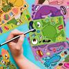 8/16Sheets   Monsters Inc  Puzzle Stickers Make a Face Assemble Jigsaw Decals Funny Cartoon DIY Toy Party Gift
