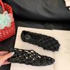 French Woven Mesh Hollow Low Heel Round Head New Sandals Fashion Pig Cage Shoes Red Breathable Hole Shoes Women's Shoes
