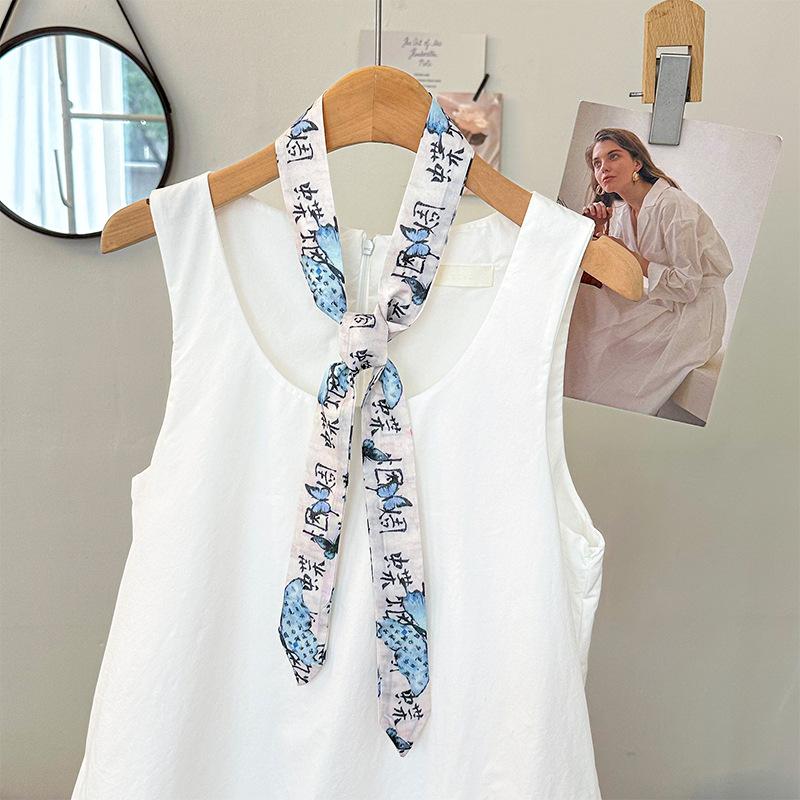 

Шелковый шарф, длинная полоса, живопись тушью в новом стиле, в древнем стиле, тонкая и узкая резинка для волос, стример, универсальная темпераментная сумка, лента, пояс.