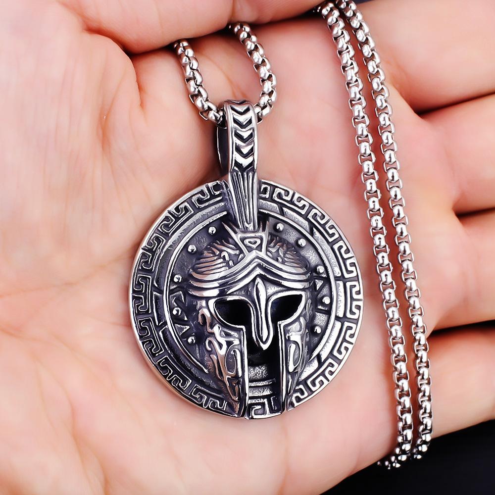 Necklace Vintage Egyptian Pharaoh Knight Mask Helmet Pendant