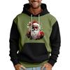Men's Christmas Print Color Block Hooded Casual Sports Comfort Sweatshirt