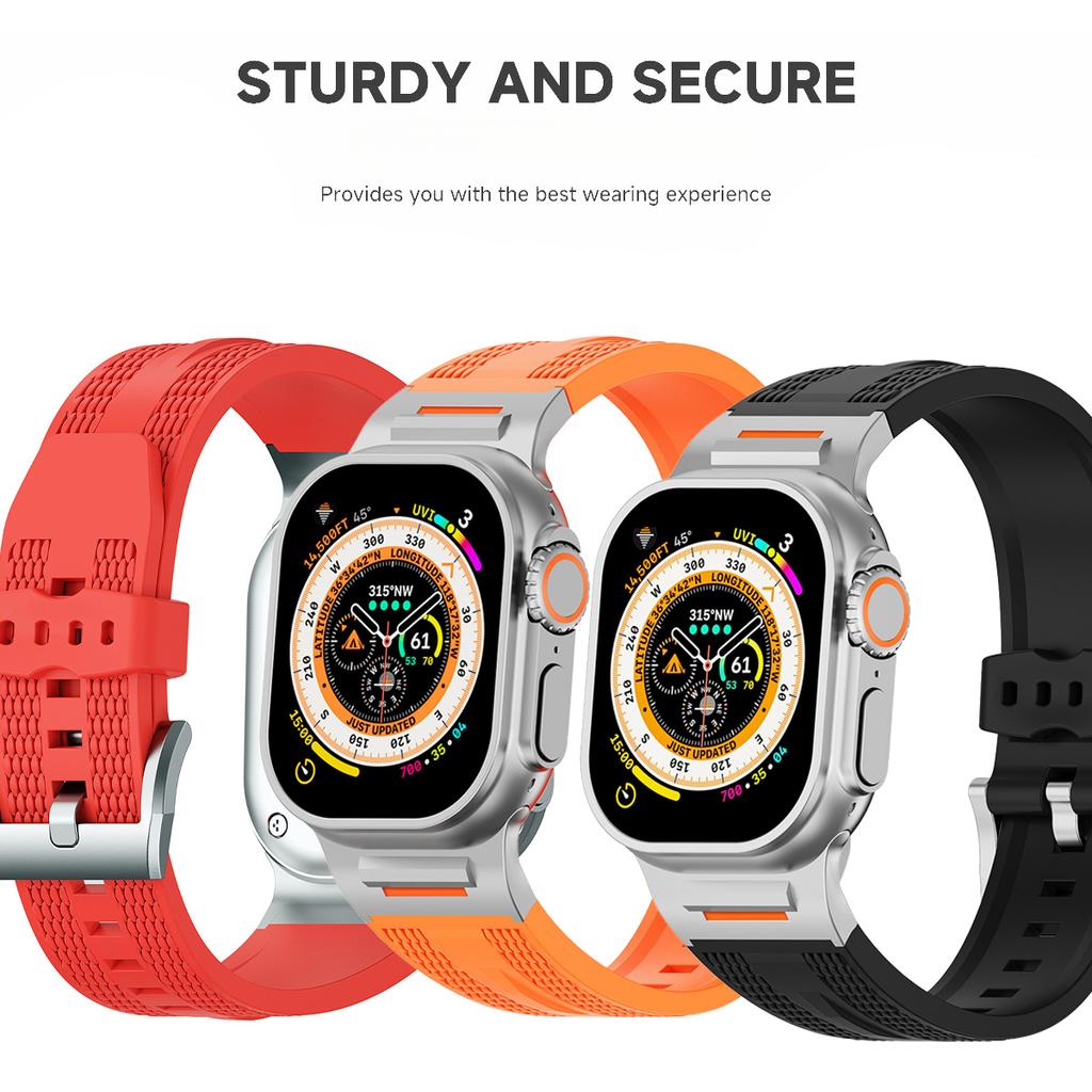 Silicone Strap for Apple Watch Band Ultra 3/2 49mm 46 42 45mm 44mm Sport Band for Iwatch Series11 10 9 8 7 6 SE 5 4 3 Bracelet