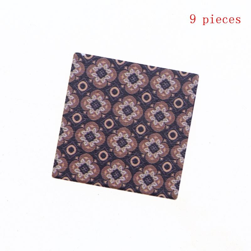 

9Pcs Kitchen Living Room Floor Furniture Accessories 30*30Mm Dollhouse Mini Simulation Double-Sided Wooden Floorboards Model A2