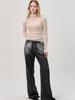SORRY, TOO MUCH LOVE Cien Shirred See-Through Turtleneck Top_Ivory