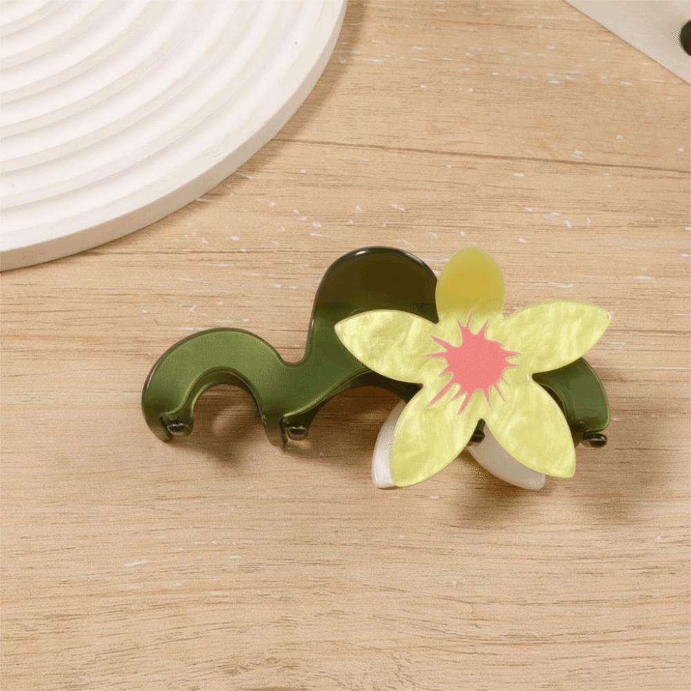 Colorful Flower Hair Claw Hairpin Acetate Shark Clip Personalized Large Hair Clip Girls