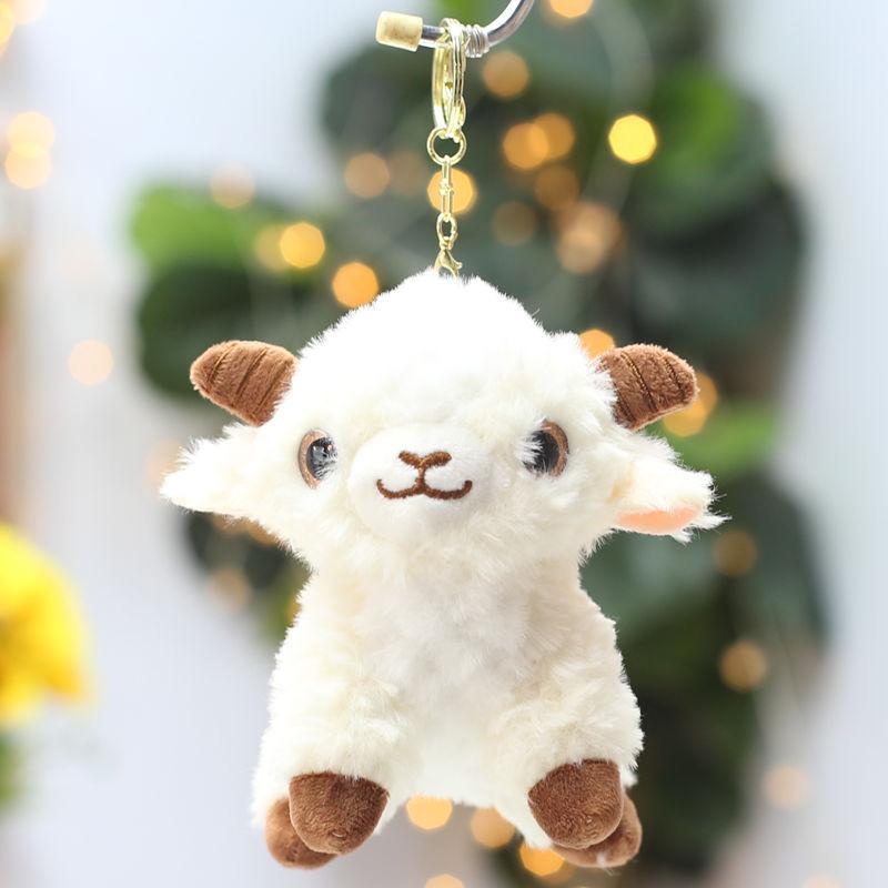 Available: Adorable Sheep Plush Keychain – Xinjiang Sheep Doll Souvenir 12cm (Gold Lobster Clasp)