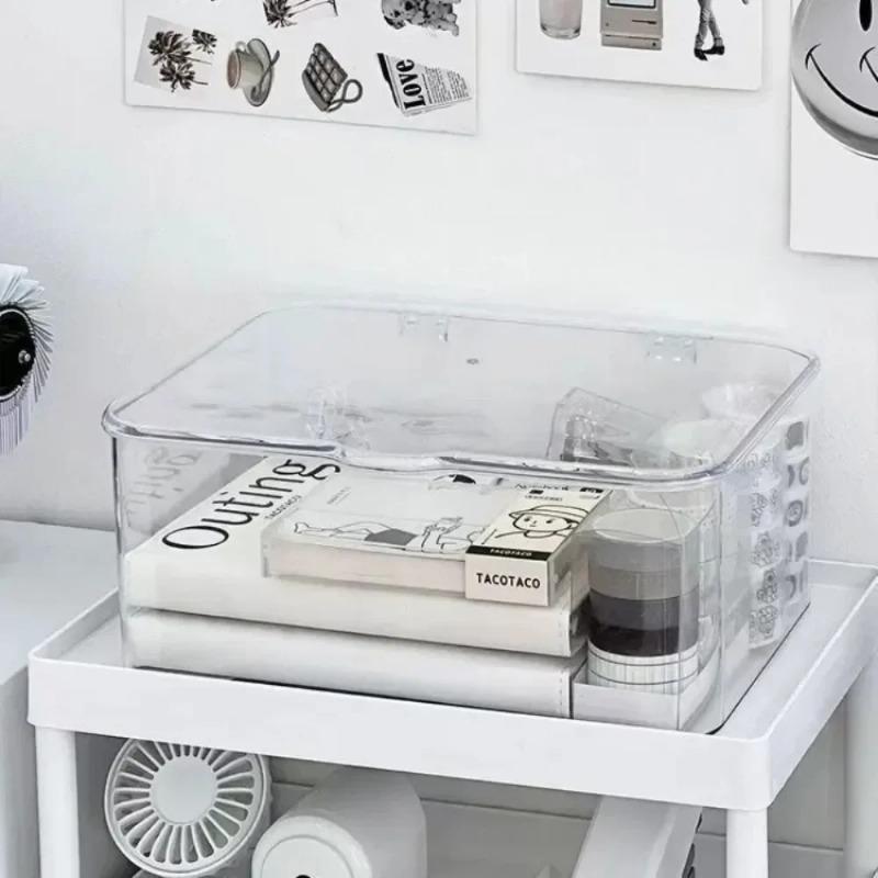 Acrylic Clear Clamshell Storage Organizer Box Multi-Purpose Stationery Essentials For Home Office