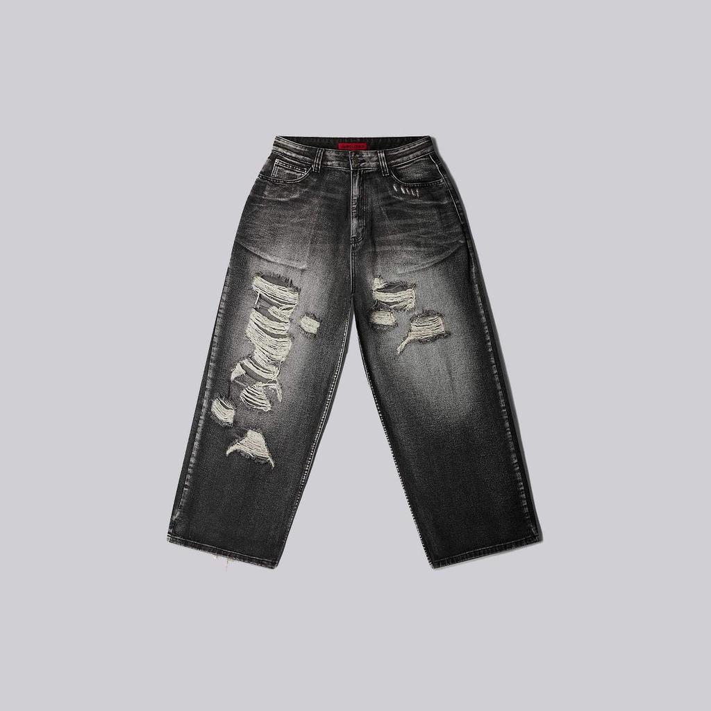 Washed Denim Jeans - Men's and Women's Retro High Street Trendy Straight-leg Pants