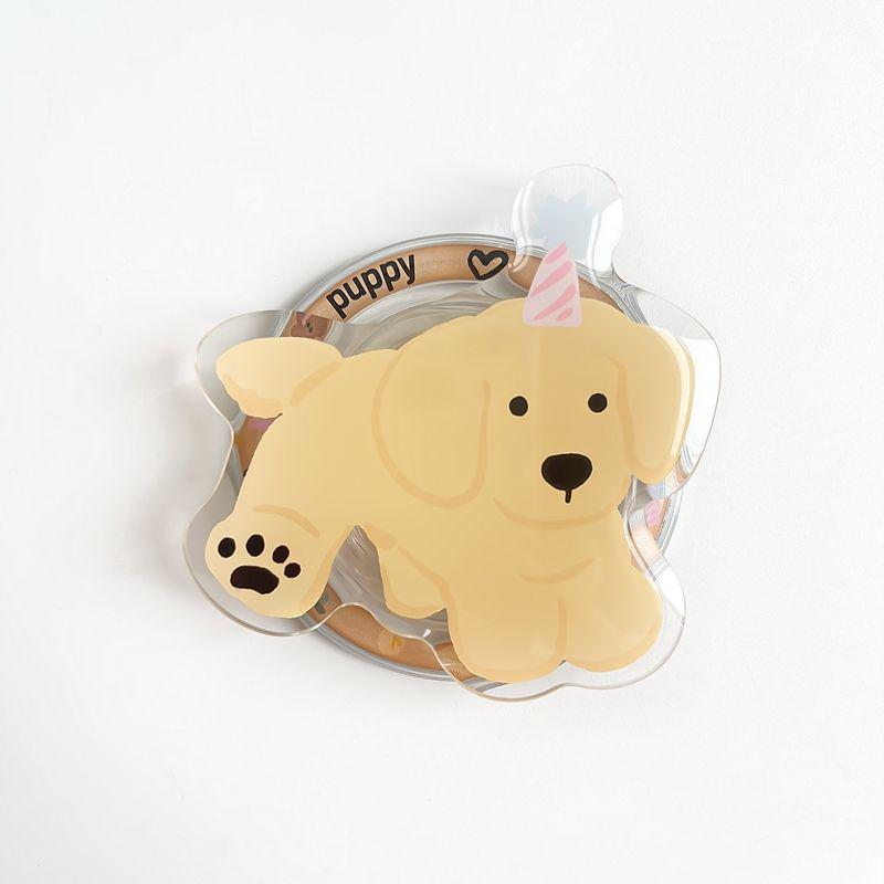 Cute Cartoon Dog Silicone MagSafe Phone Holder – Telescopic & Magnetic Airbag Design