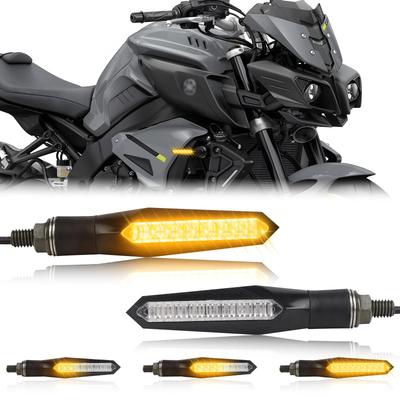 POPMOTORZ M8 Motorcycle Turn Signal, LED Front Side Marker, Flowing Amber, 12 V, High