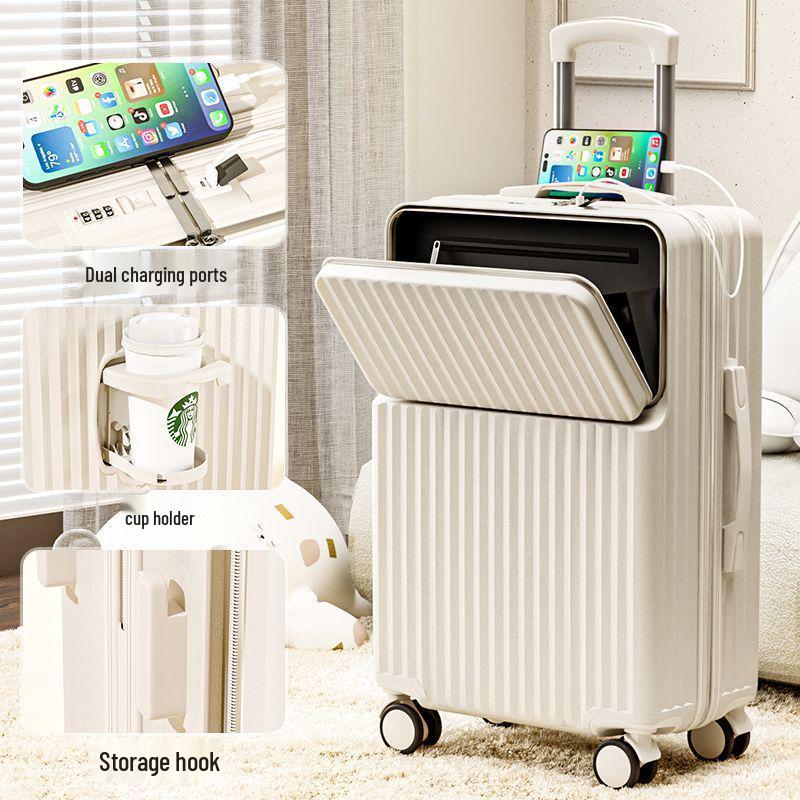 Large Capacity Student Travel Suitcase with Universal Wheels and Combination Lock