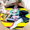 Cyberpunk Edgerunner Round Area Rug,Carpet Rug for Living Room Bedroom Sofa Playroom Decor,Non-slip Floor Mat