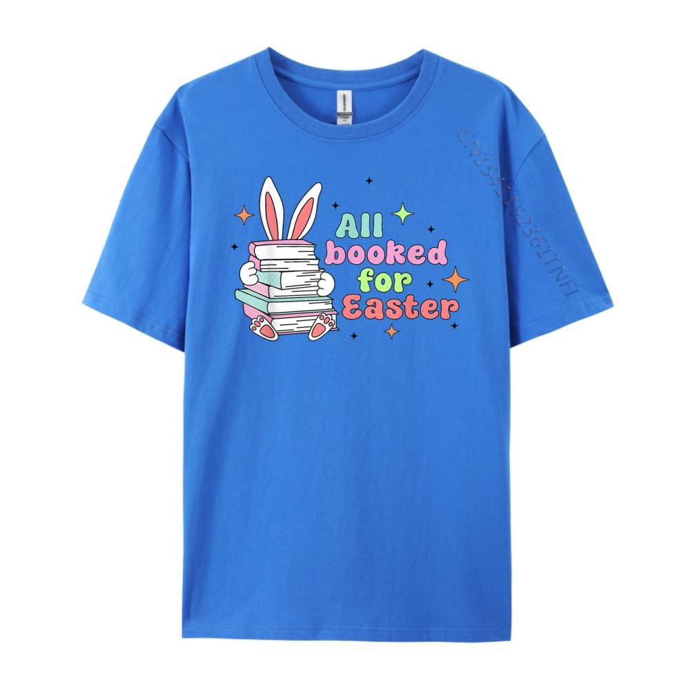 All Booked For Easter Bunny Ear Librarian Reading Bookworm Men Graphic Tees Funny Gifts Printing